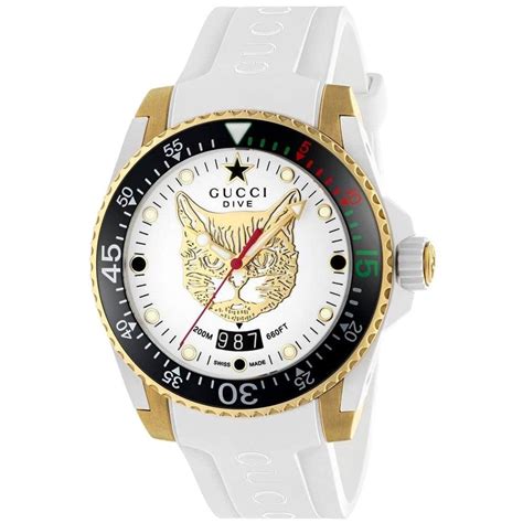 gucci dive white dial|Gucci dive watch sale.